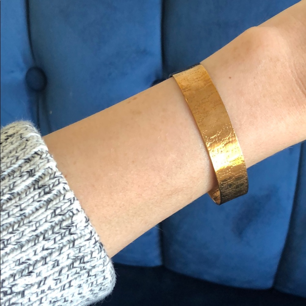 Brass Stamped Lace Bracelet Cuff 1/2” Handmade Jewelry Unique Indie Classic